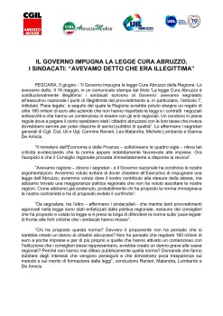 Comunicato stampa: Il Governo impugna la Legge Cura Abruzzo.